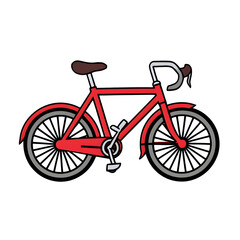 Fototapeta premium Red Bicycle Illustration Isolated on Transparent Background