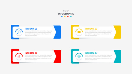Four Step Infographic element design Vector template for presentation. process diagram and presentations step, workflow layout, banner, flow chart, info graphic vector illustration.