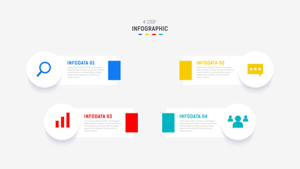 Four Step Infographic element design Vector template for presentation. process diagram and presentations step, workflow layout, banner, flow chart, info graphic vector illustration.