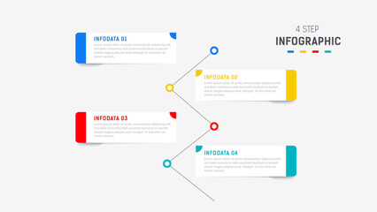 Four Step Infographic element design Vector template for presentation. process diagram and presentations step, workflow layout, banner, flow chart, info graphic vector illustration.