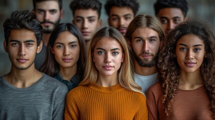Fototapeta premium Beautiful Collage of Young Diverse Men and Women, Embodying Unity and Diversity