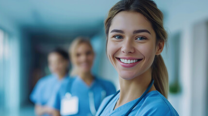 医療現場で働く笑顔の女性