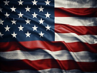 Obraz premium Waving American flag on a silk drape