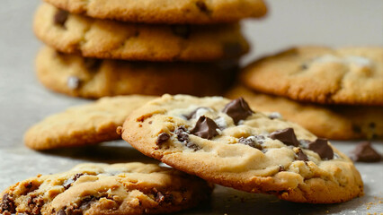 Delicious homemade shortbread cookies with jam in the middle 16:9 with copyspace