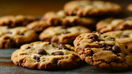 Delicious homemade shortbread cookies with jam in the middle 16:9 with copyspace
