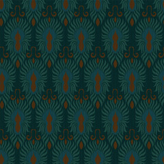 Ethnic abstract ikat art. Seamless pattern in tribal, folk embroidery, for carpets, wallpapers, garments, wrapping, fabrics, coverings, textiles and more	