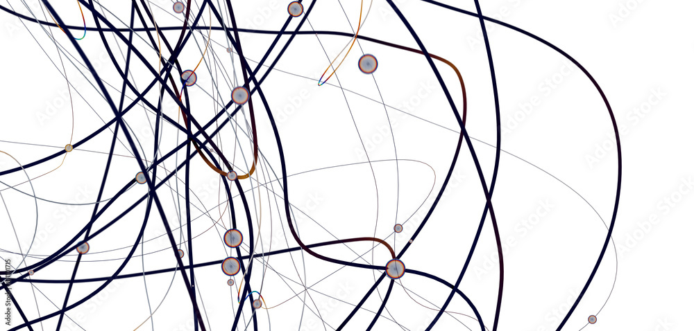 Poster Digital technology background. Network connection dots and lines.