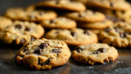 Delicious homemade shortbread cookies with jam in the middle 16:9 with copyspace