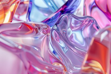 Abstract Vibrant Glass Reflections: A Colorful, Textured Close-Up in High Resolution