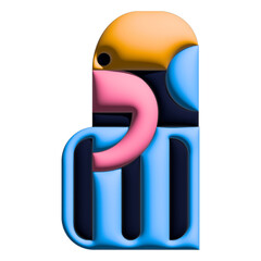 Design a colorful 3D character icon of a animal with gradient. modern and fun kids style.
