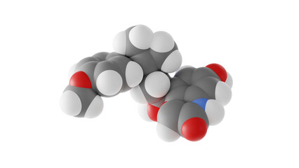 olodaterol molecule, adrenergic bronchodilators, molecular structure, isolated 3d model van der Waals