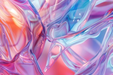 Colorful Glass Abstract Liquid Art Background with Fluid Shapes and Vibrant Hues