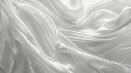 Elegant White Satin Fabric Texture Flowing in Soft Waves, Perfect for High-End Luxury Design Backgrounds or Textile Closeups 8K Wallpaper High-resolution