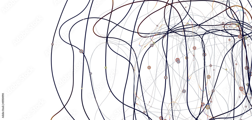 Poster Digital technology background. Network connection dots and lines.