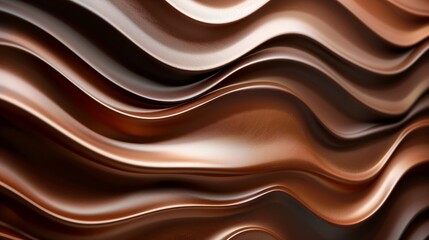 Fluid Chocolate Waves Texture, Perfect for Luxurious Background or Gourmet Design Elements 8K Wallpaper High-resolution