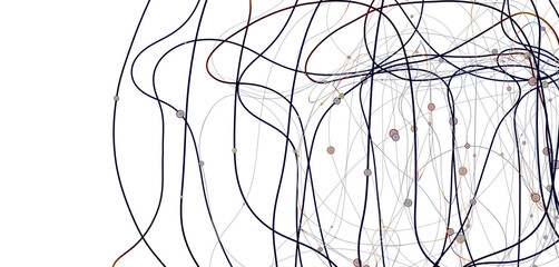 Digital technology background. Network connection dots and lines.