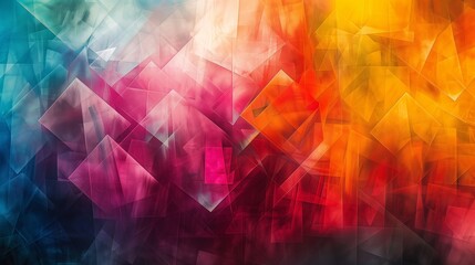 Vibrant Abstract Geometric Background in a Spectrum of Warm to Cool Tones, Perfect for Modern Design Needs and Artistic Concepts 8K Wallpaper High-resolution