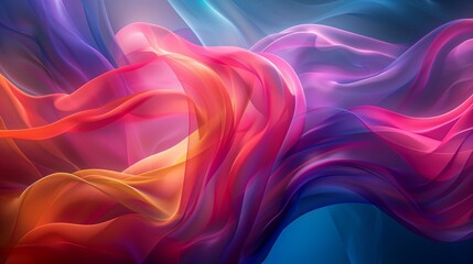 Vibrant Abstract Silk Waves in Fluid Motion: A Perfect Background for Luxurious and Artistic Design Projects 8K Wallpaper High-resolution