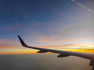 Obraz premium View though window of plane