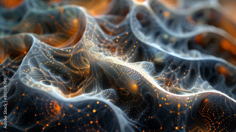 Fototapete the image shows a close-up of a computer-generated 3d rendering of a highly detailed organic structu