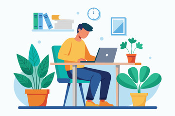 Isometric view of a stylish office setup. AI generated