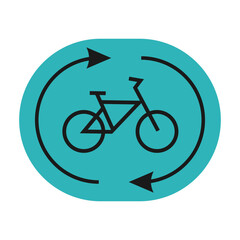 green icon in circle with bicycle trade-in