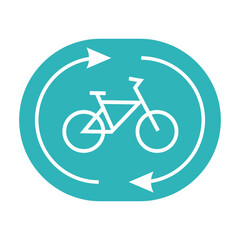 green icon in circle with bicycle trade-in