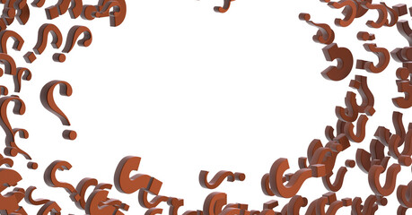 question icons, original 3d rendering;