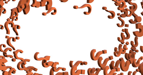 Infinite question marks, original 3d illustration