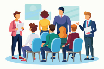 Business chatting around a table. Ai generated