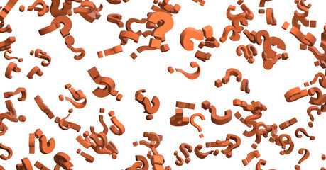 question mark symbols for FAQ, information, problem, and solution