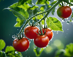 cherry tomatoes with water drops