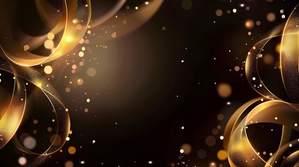 Abstract luxury background with golden elements and shining light effect decoration, Luxury background design concept.
