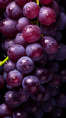 fresh grape adorned with glistening raindrops of water background poster 