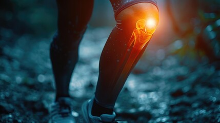 Knee paint, medicine anatomy body tibia accident, health scan treatment red, leg injury care.