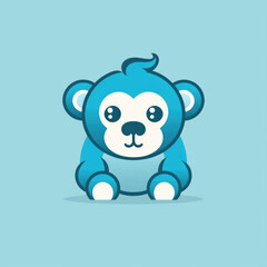 Naklejka premium A blue teddy bear is seated on top of a blue background