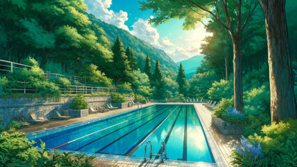 森の中のプール5