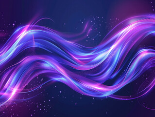 Captivating spiral design with light blue waves, fiery trail, rotating curve, neon line, and bright light effect creates a mesmerizing purple twist 