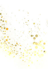 gold  Shower: Dynamic 3D Illustration of Dancing gold Confetti in PNG 3D