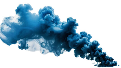 Blue smoke isolated on white background