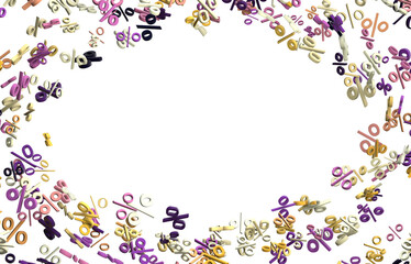 3d Sales icons floating in the air 3D rendering