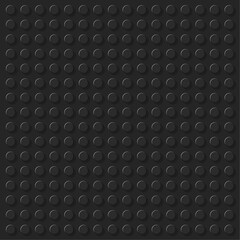 Black Plastic Baseplate with Circular Studs Vector, Square Template Perfect for Backgrounds, Textures, and Building Block Design Projects
