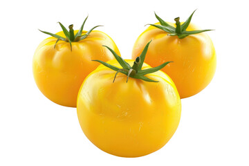 Yellow tomato isolated on transparent background