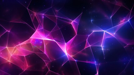 3D polygon texture with glow, neon lines, glitter effect, and vibrant colors.