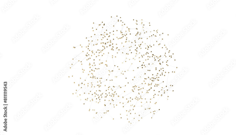 Aufkleber multi color connected lines and dots network 3d illustration