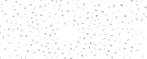 Seamless pattern with small silver stars on white background.