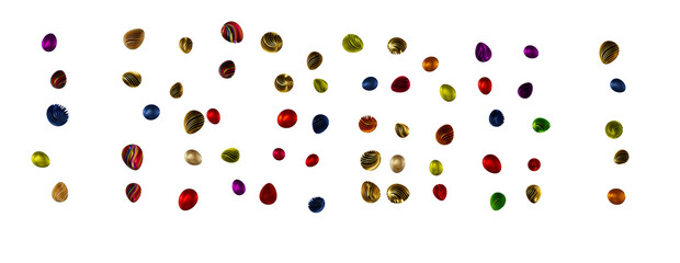 Colorful handmade easter eggs isolated