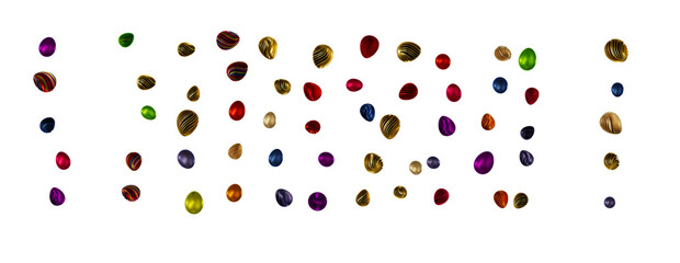 Colorful handmade easter eggs isolated