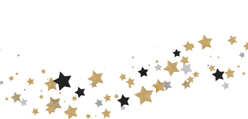 A Shower of Celestial Beauty: 3D Gold Stars Rain Illustration Bedazzles