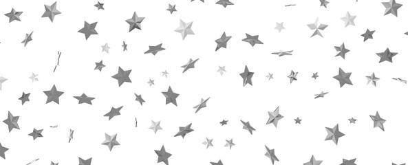 Seamless pattern with small silver stars on white background.